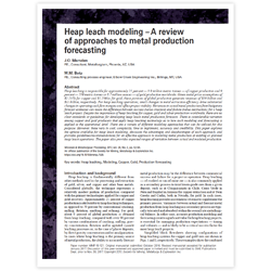 Heap Leach Modeling- A Review of Approaches to Metal Production Forecasting