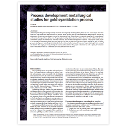 Process Development Metallurgical Studies for Gold Cyanidation Process